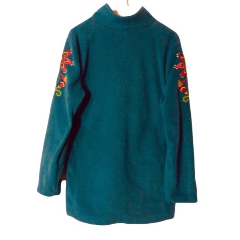 BOB MACKIE Wearable ART Sweater Jacket With FLORAL Embroidery Size Medium - Picture 2 of 9